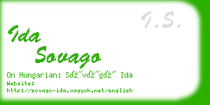 ida sovago business card